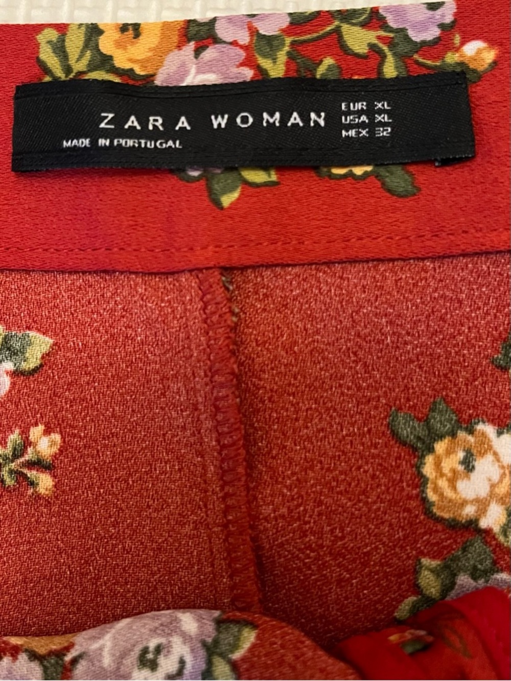 Zara Floral Midi Skirt Button Front Slit A-Line Size XL - Picture 9 of 12